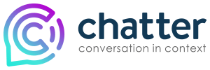 Chatter Research Logo, conversation in context.